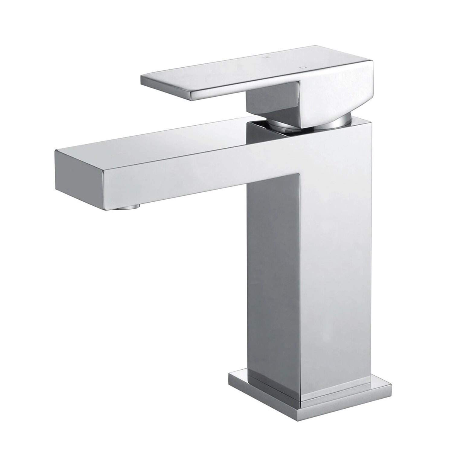 Chrome Modern Basin Mono Mixer Tap Single Lever Square Design