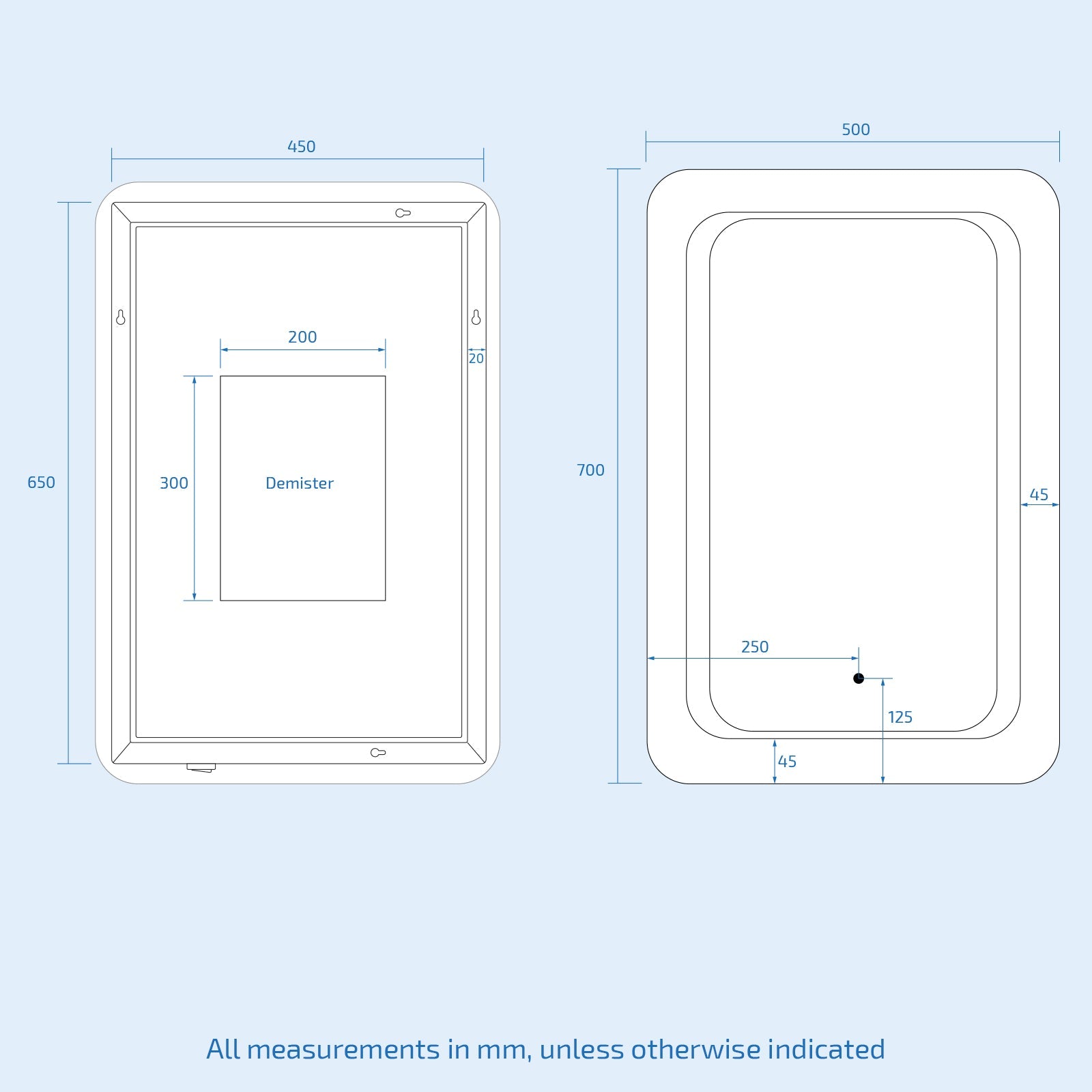 Mia Illuminated LED Bathroom Mirror with Anti Fog and Touch Switch