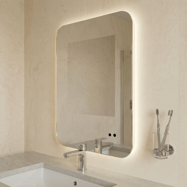 Motion Sensor Bathroom LED Mirror Shaver Socket Demister 500 x 700mm