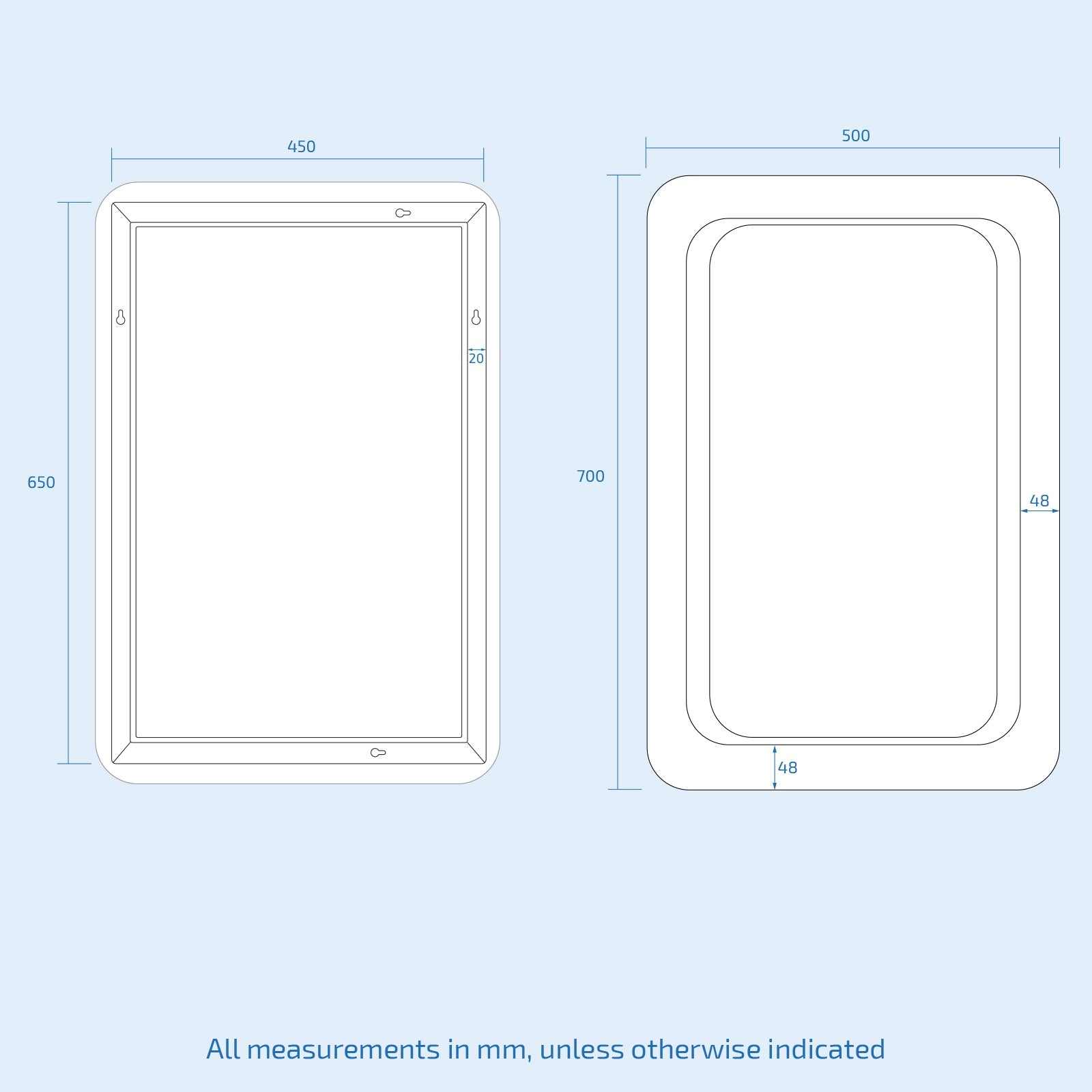 Ella 500x700mm Battery Powered LED Illuminated Mirror