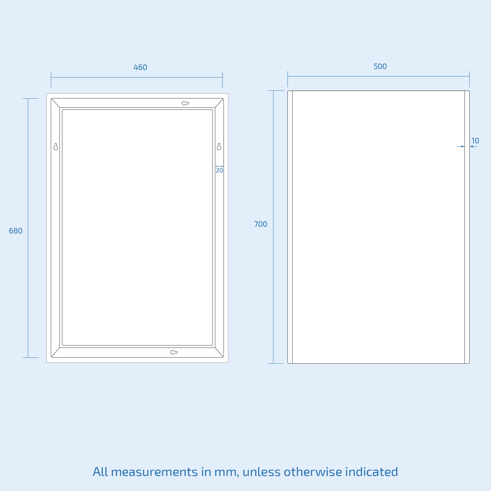 Large Battery Operated LED Backlit Illuminated Bathroom Mirror