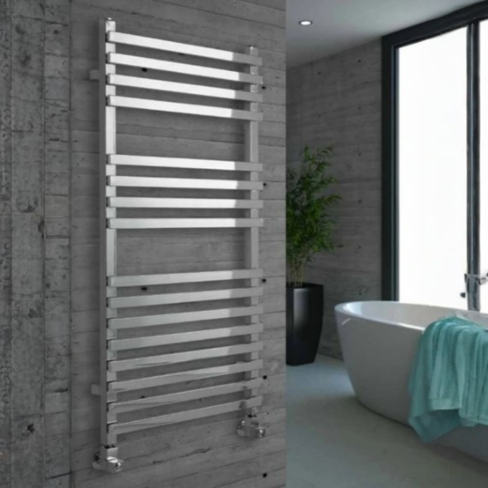 Kartell Mode Design Radiator 800mm H x 500mm W Chrome Vertical Designer Towel Rail - MOD500-800C