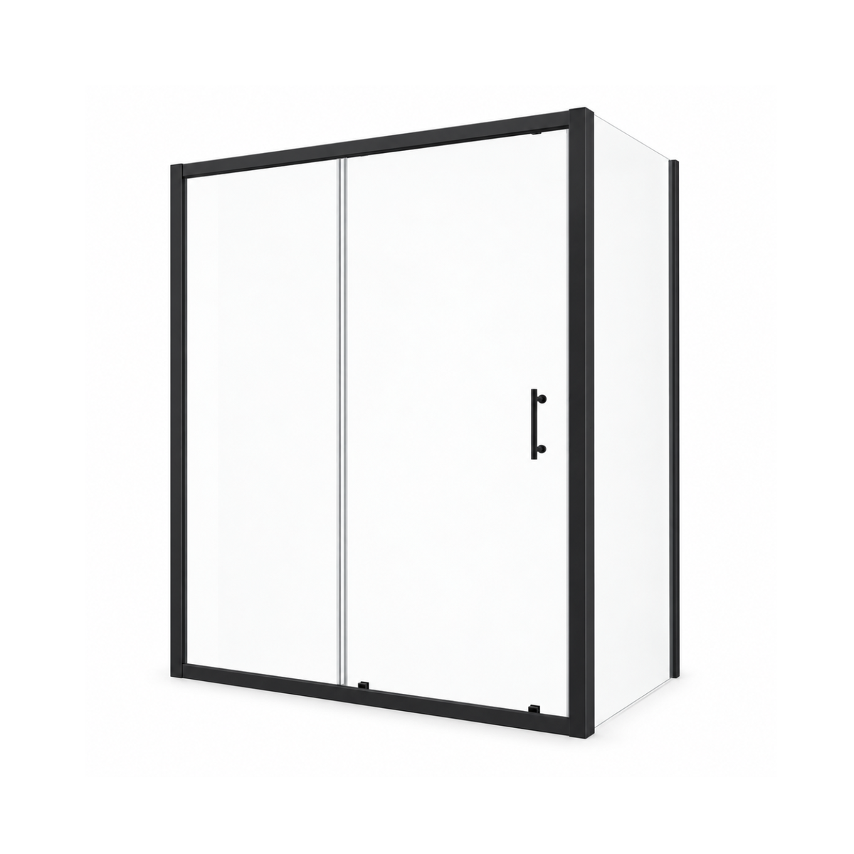 Sliding Shower Door Enclosure Matt Black # Tray Options_Without Tray # hover
