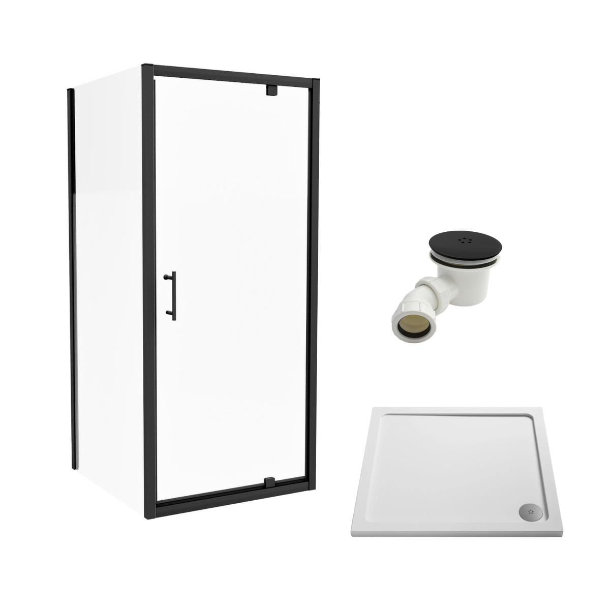Jupiter Black Pivot Door Shower Enclosure with Tray