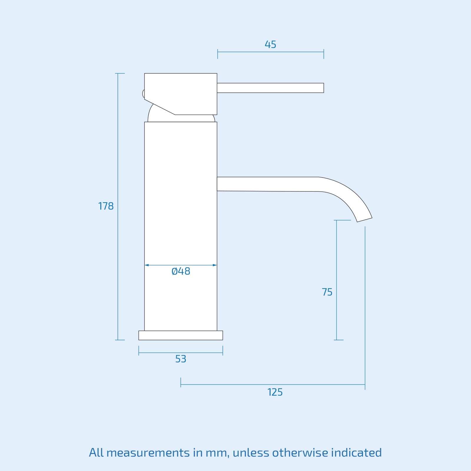 Urban Modern Design Waterfall Chrome Single Lever Mono Mixer Basin Tap