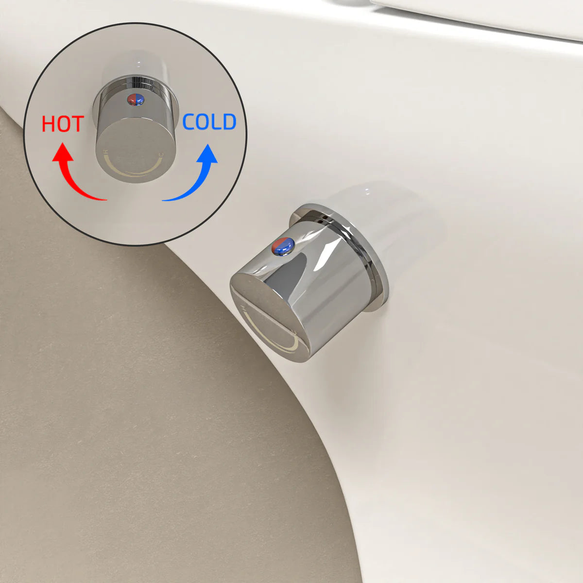Square Tornado Close Coupled Toilet Pan with Integrated Hot Cold Bidet