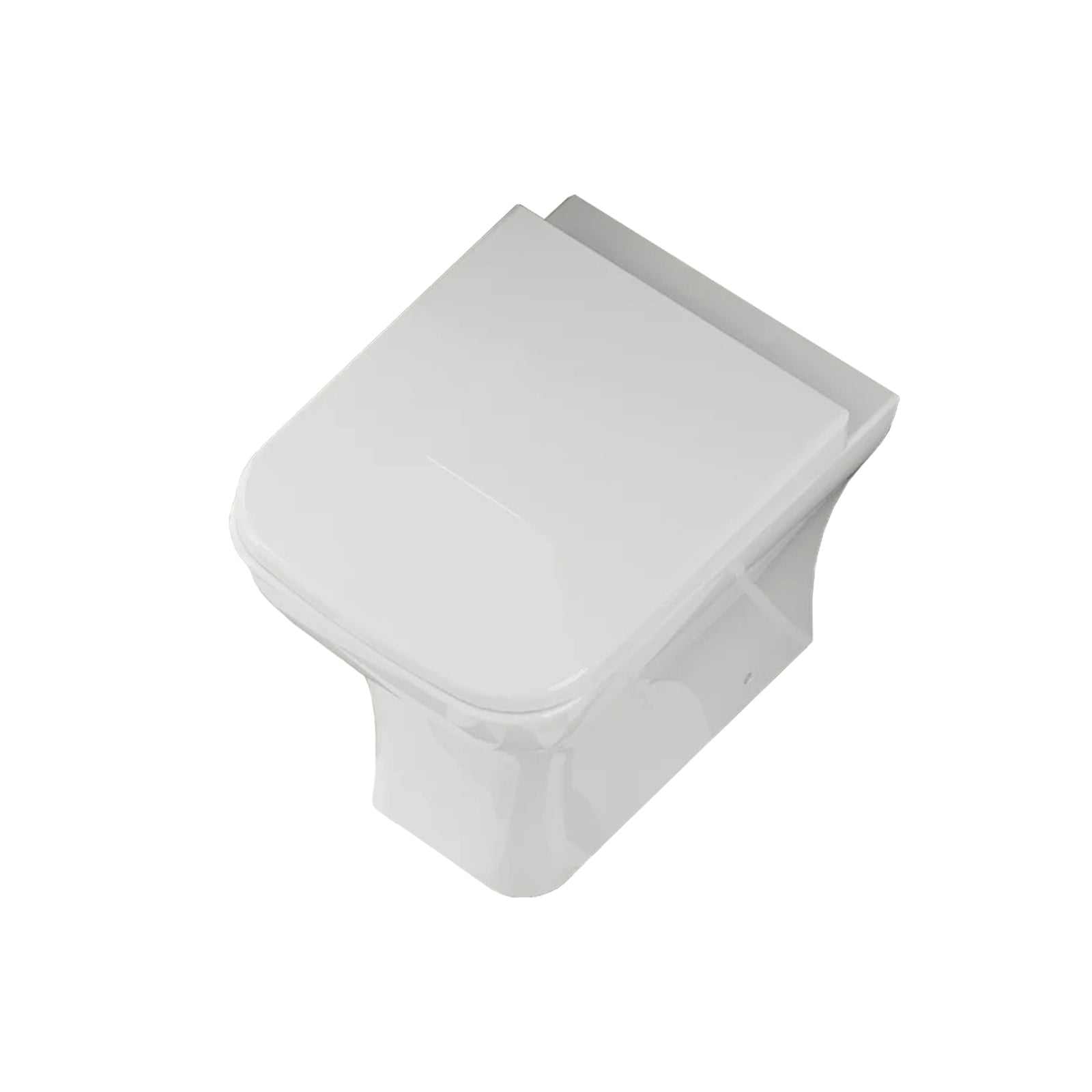 Square Back to Wall Rimless Toilet and Soft Close Seat White