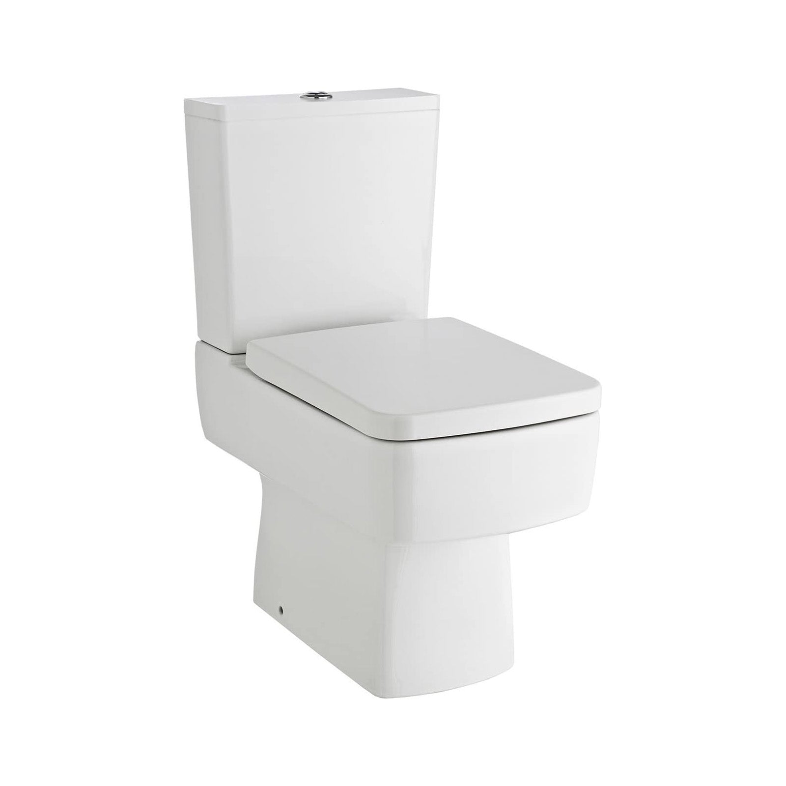 Legend Modern Square Close Coupled Toilet Bathroom WC Pan, Toilet Seat & Cistern