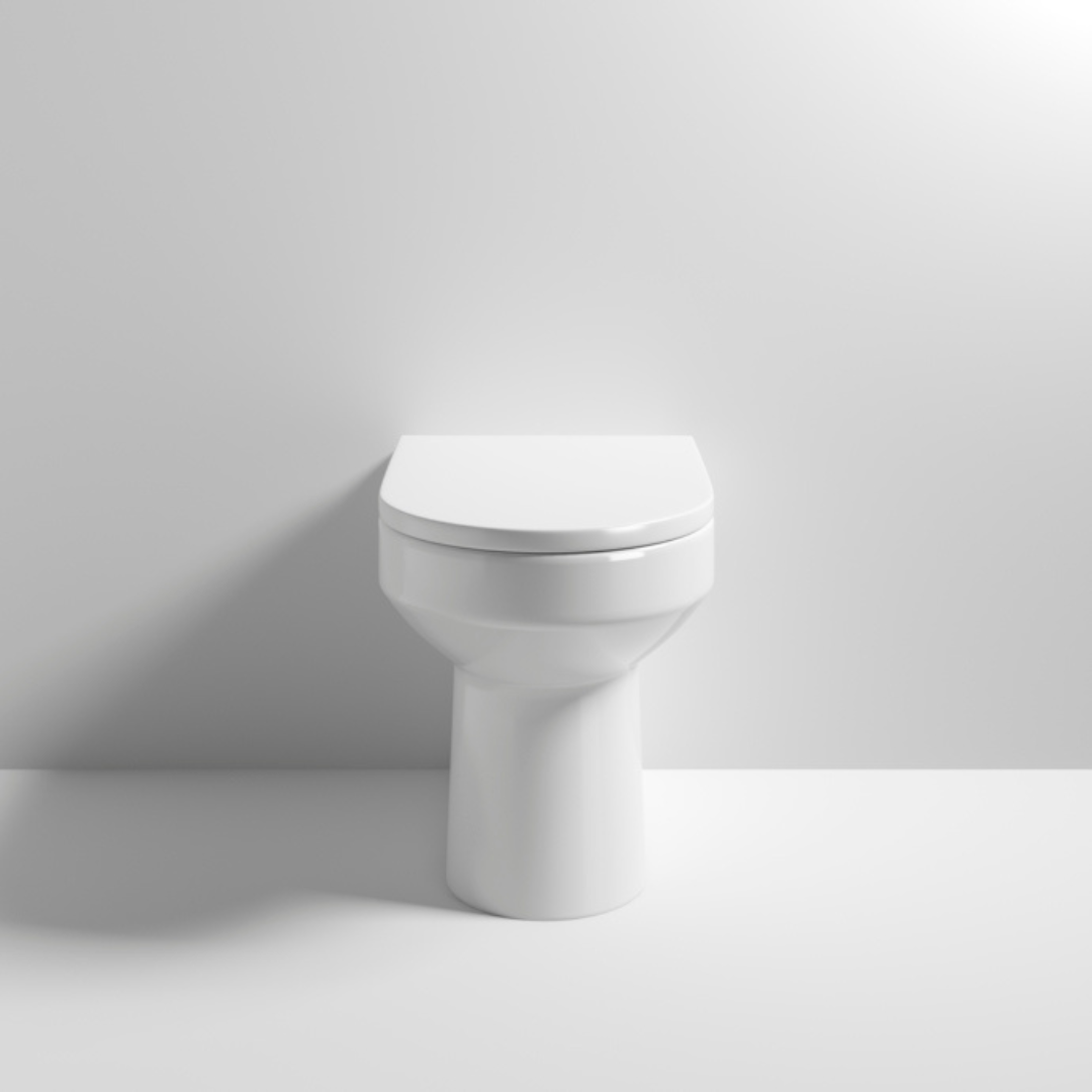 White Contemporary D-shape Back To Wall Toilet Pan