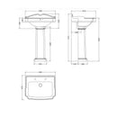 Legend Traditional Bathroom Suite - Toilet and Basin Full Pedestal 2 Tap Holes