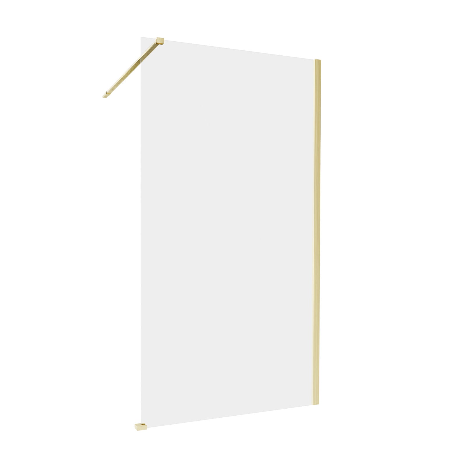Brushed Brass 1000mm Wet Room Screen & Support Bar