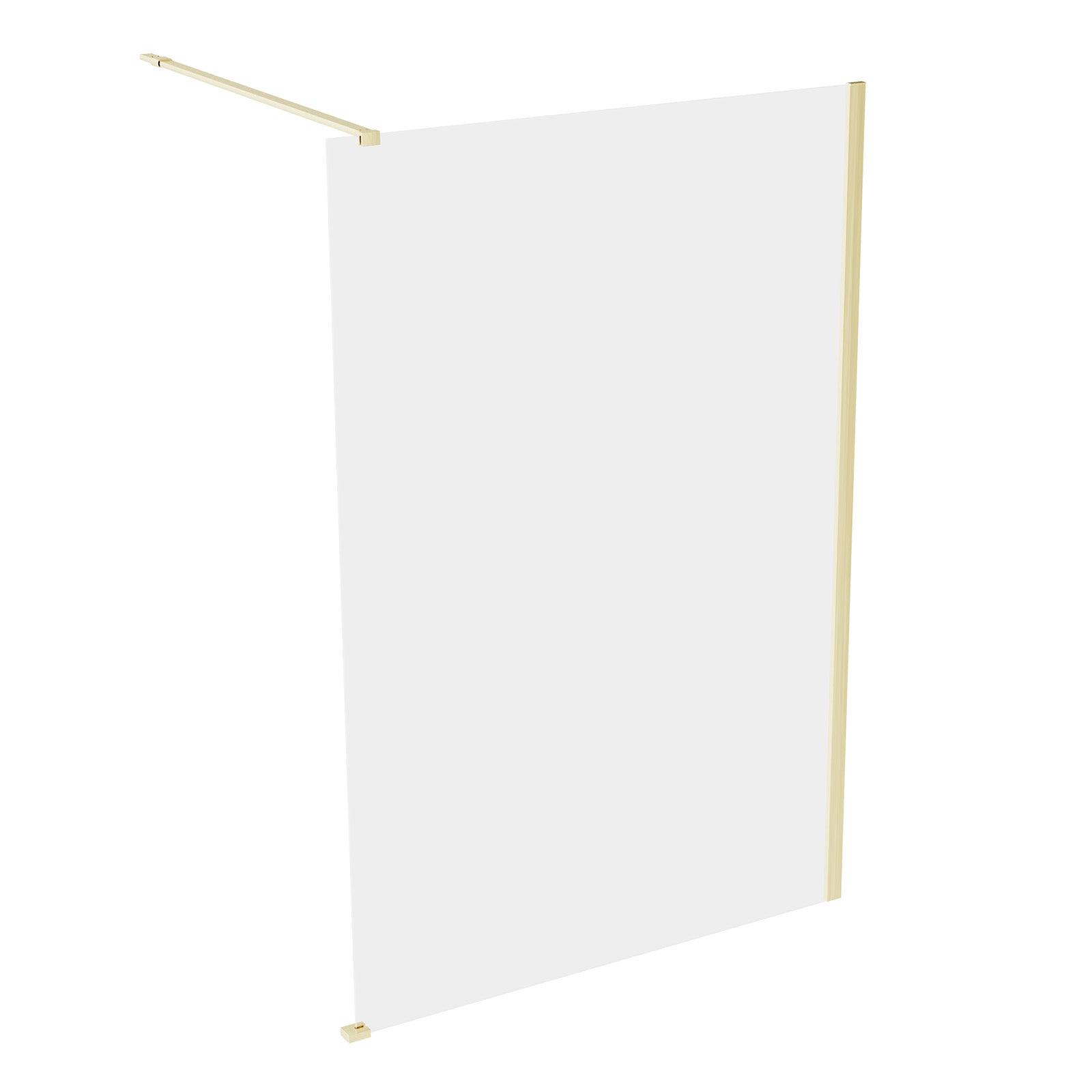 Brushed Brass 1200mm Wet Room Screen & Support Bar