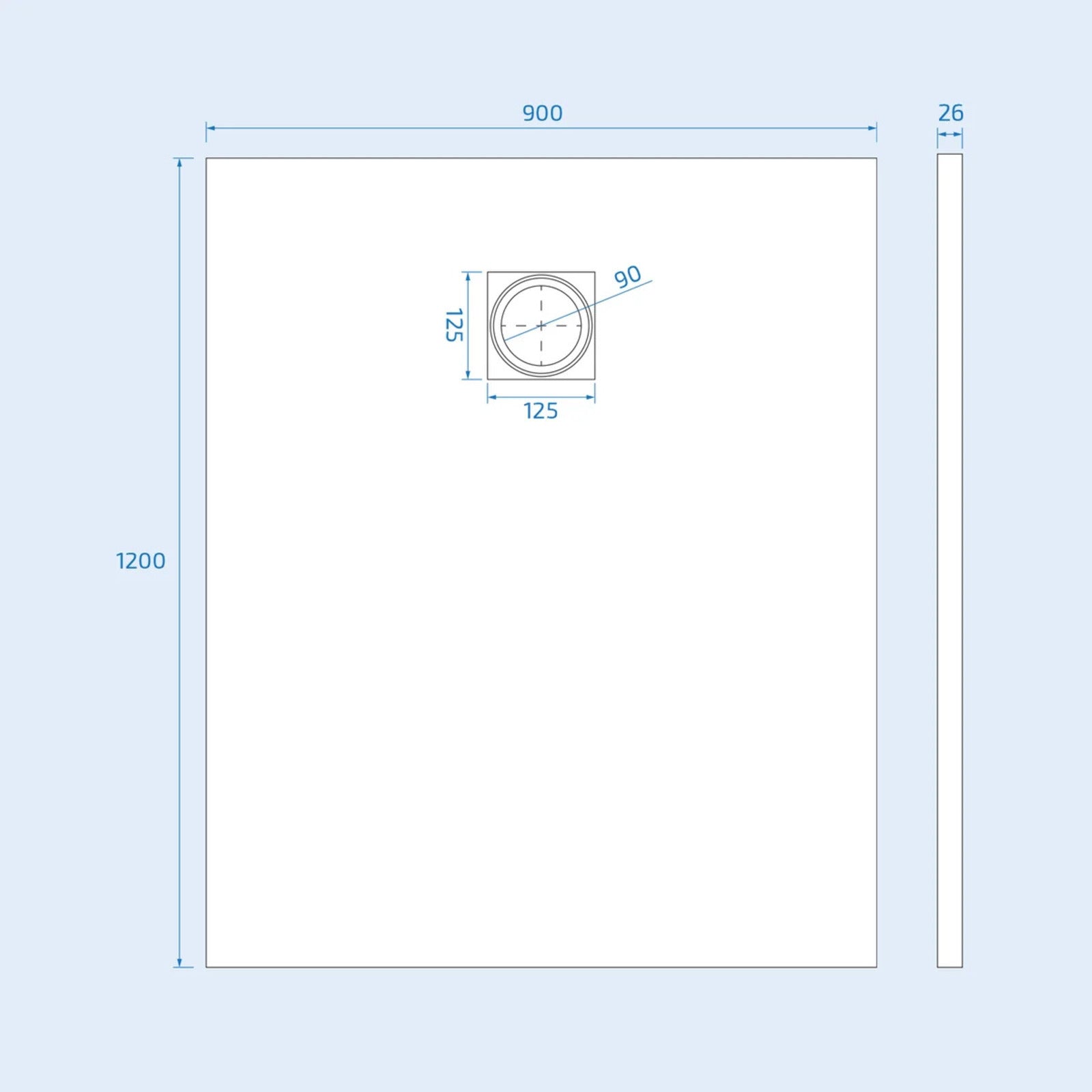 1200x900m shower tray image # Options_1200 × 900 mm