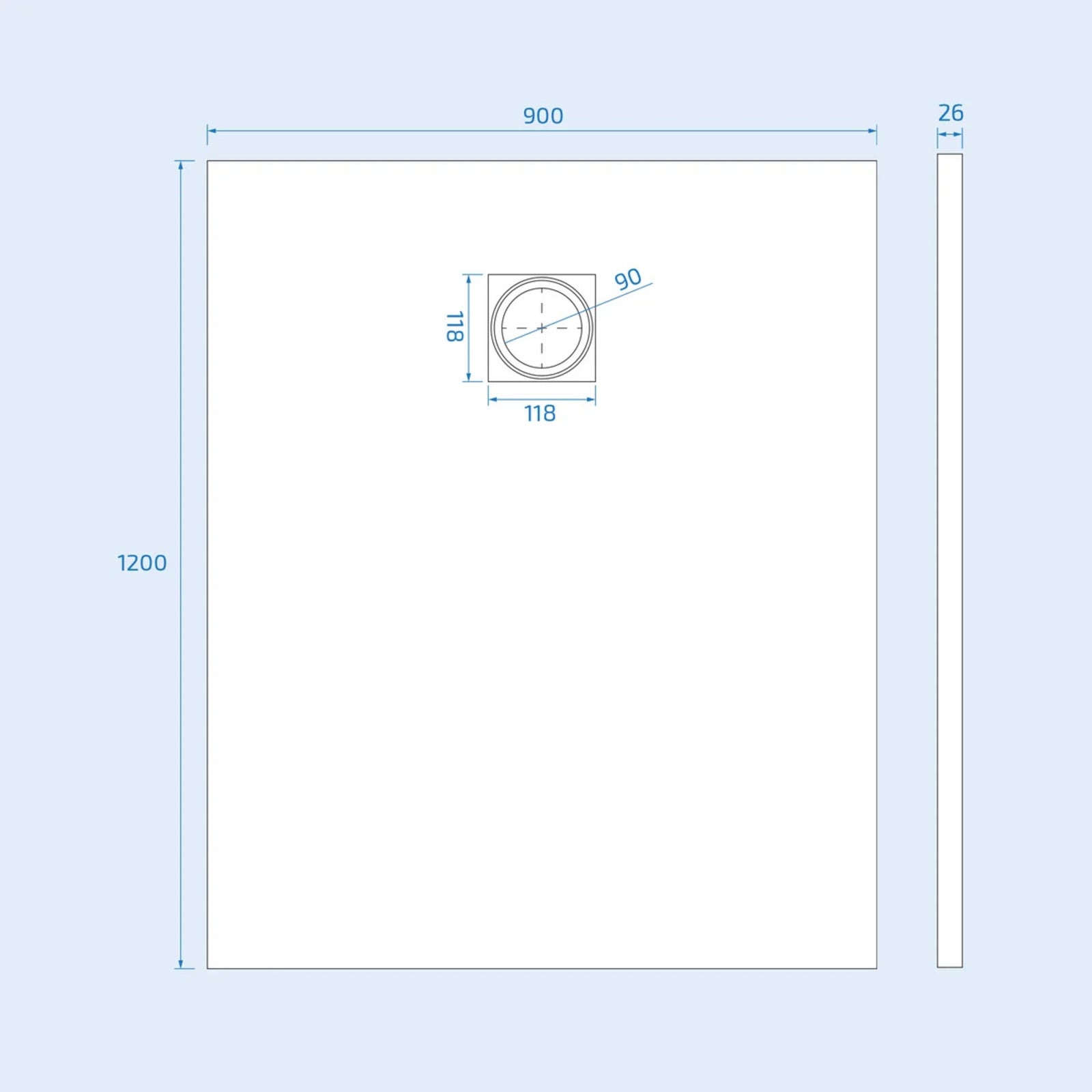 1200x900m shower tray image # Options_1200 × 900mm