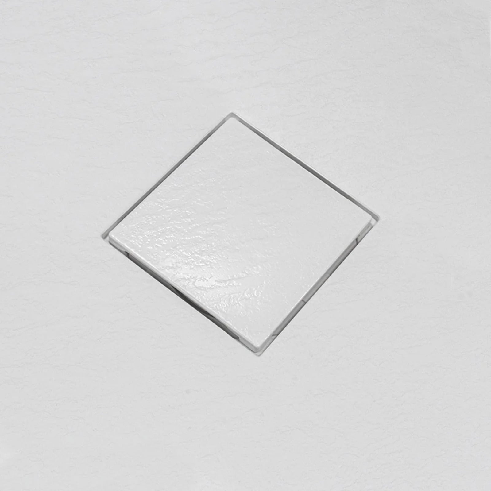Matte White Rectangular Polymarble Shower Tray for Walk in Wet Room