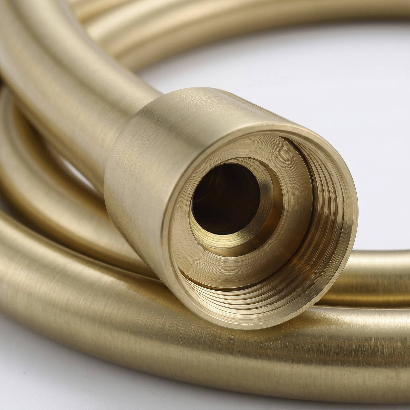 1.5m Brushed Brass High Pressure PVC Flexible Shower Hose with Brass Connectors