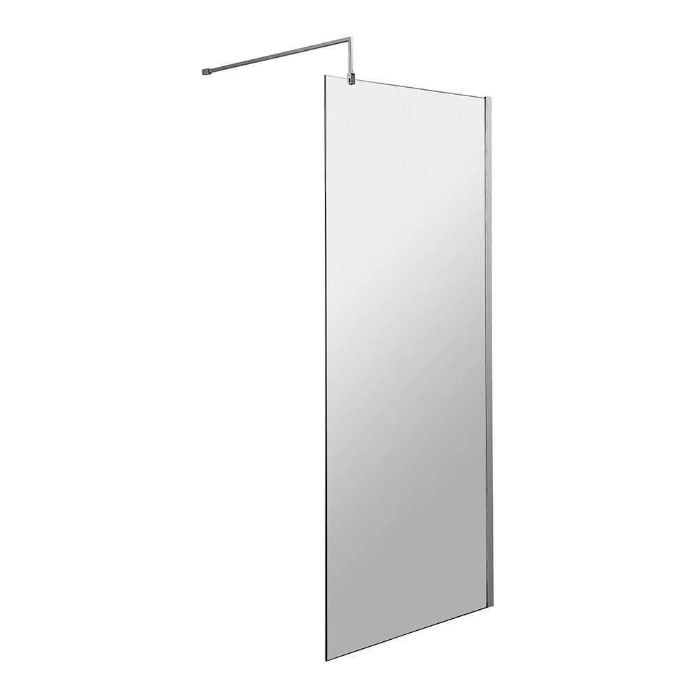 700mm Chrome Wet Room Shower Screen & 1000mm Support Bar Set