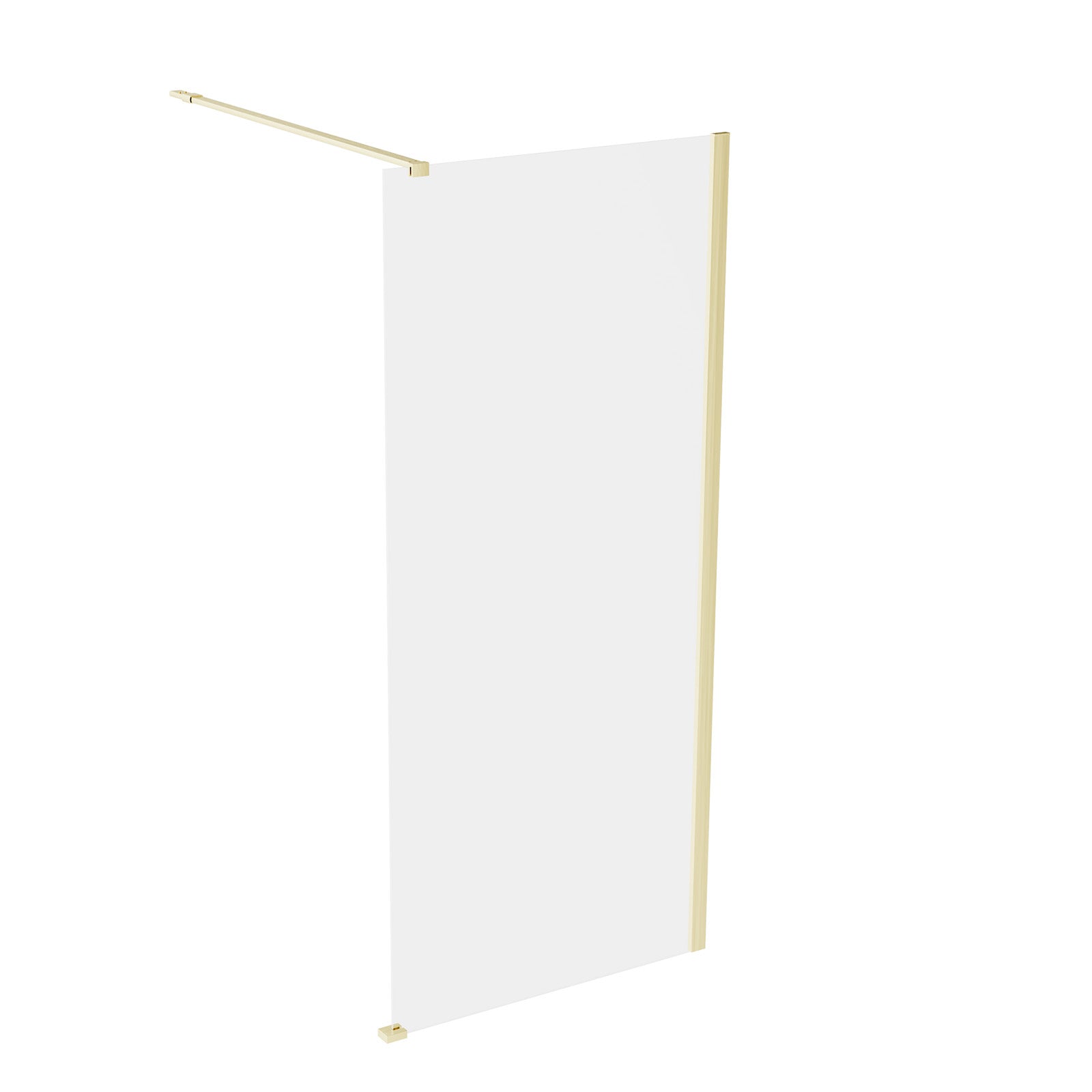 Brushed Brass 800mm Wet Room Screen & Support Bar