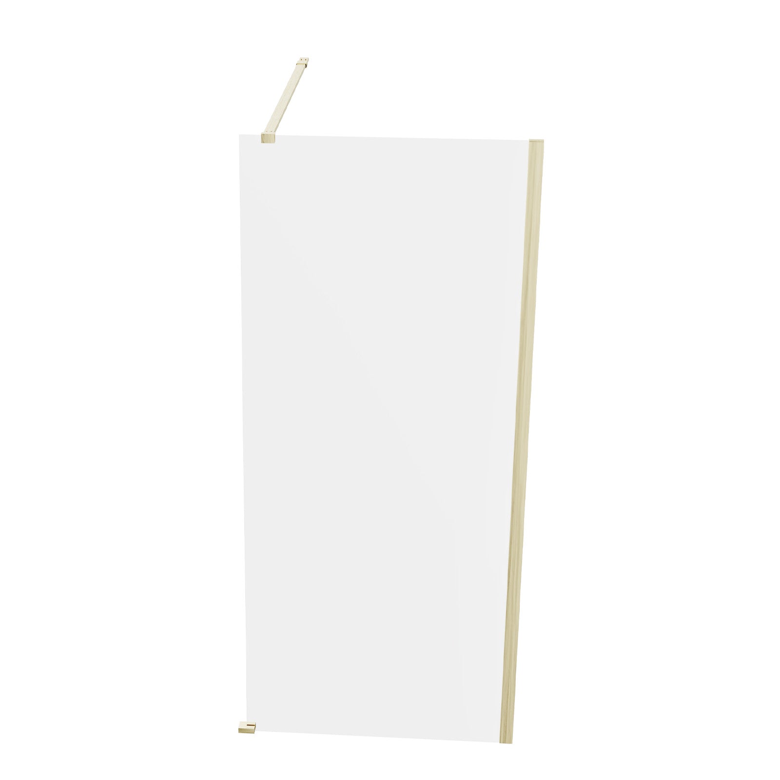 Brushed Brass 800mm Wet Room Screen & Support Bar