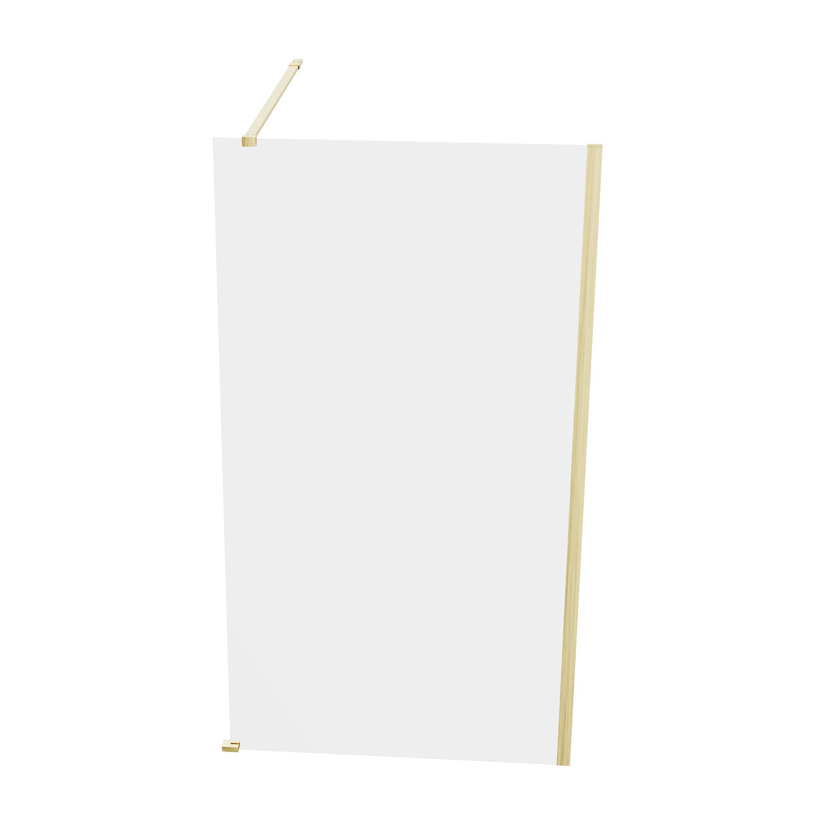 Brushed Brass 900mm Wet Room Screen & Support Bar
