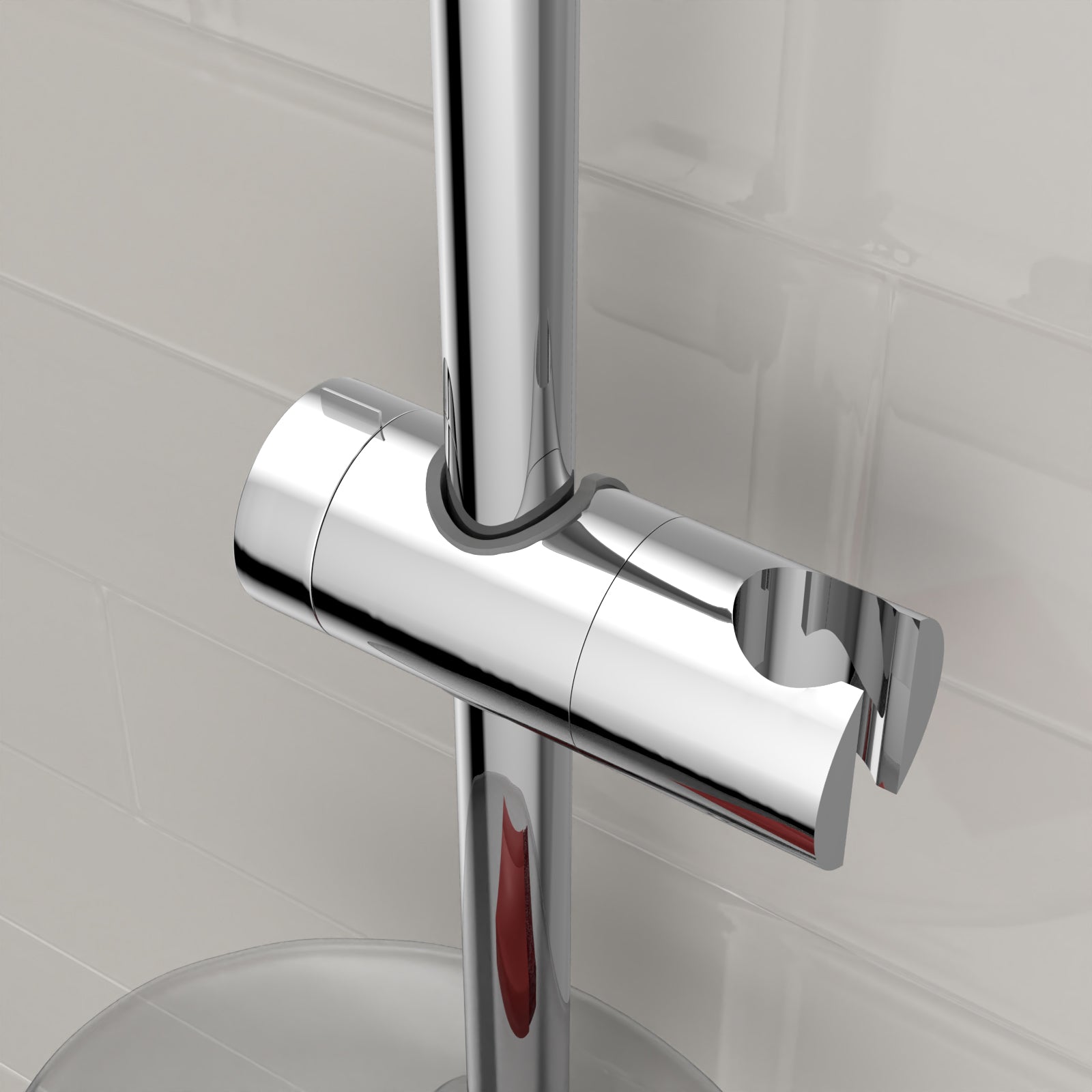 Round ABS Adjustable Showerhead Holder Slider Bracket Chrome