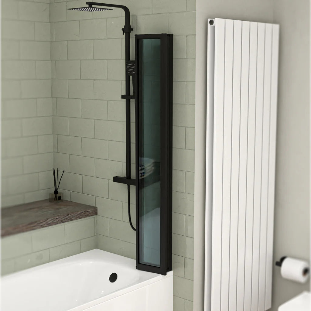 Matt Black Frame 800 X 1400 Mm 4 Fold Door Bath Shower Screen
