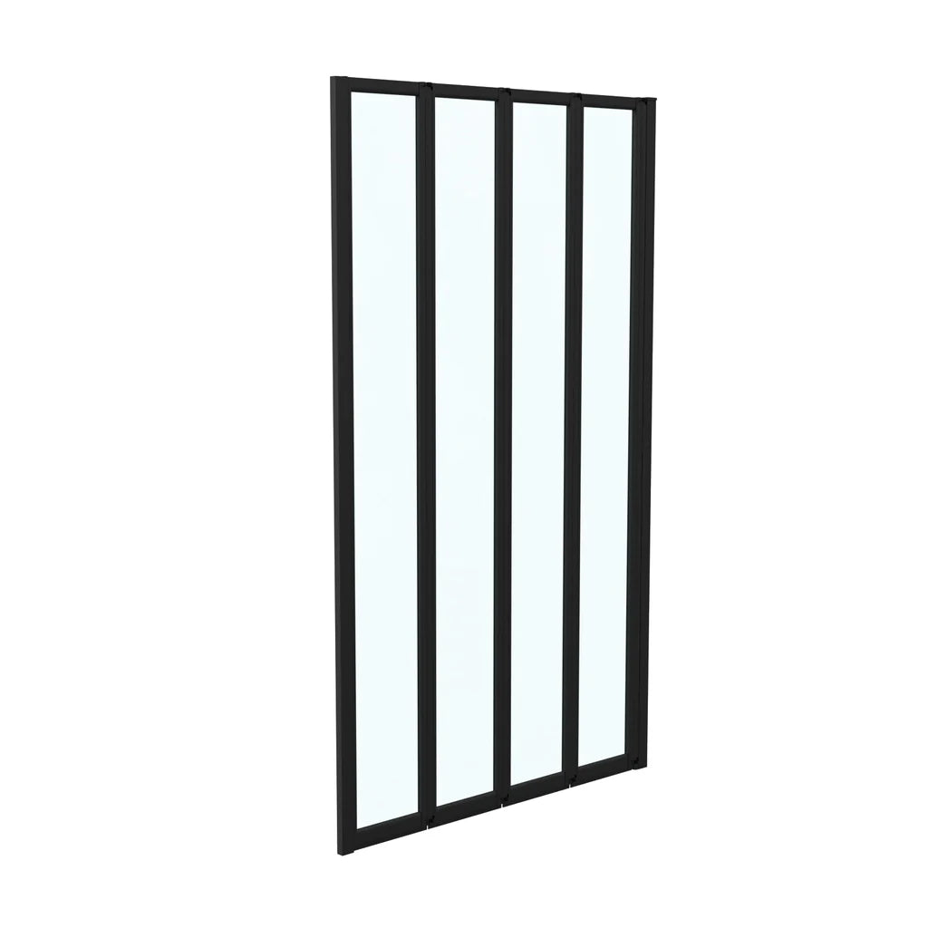 Matt Black Frame 800 X 1400 Mm 4 Fold Door Bath Shower Screen
