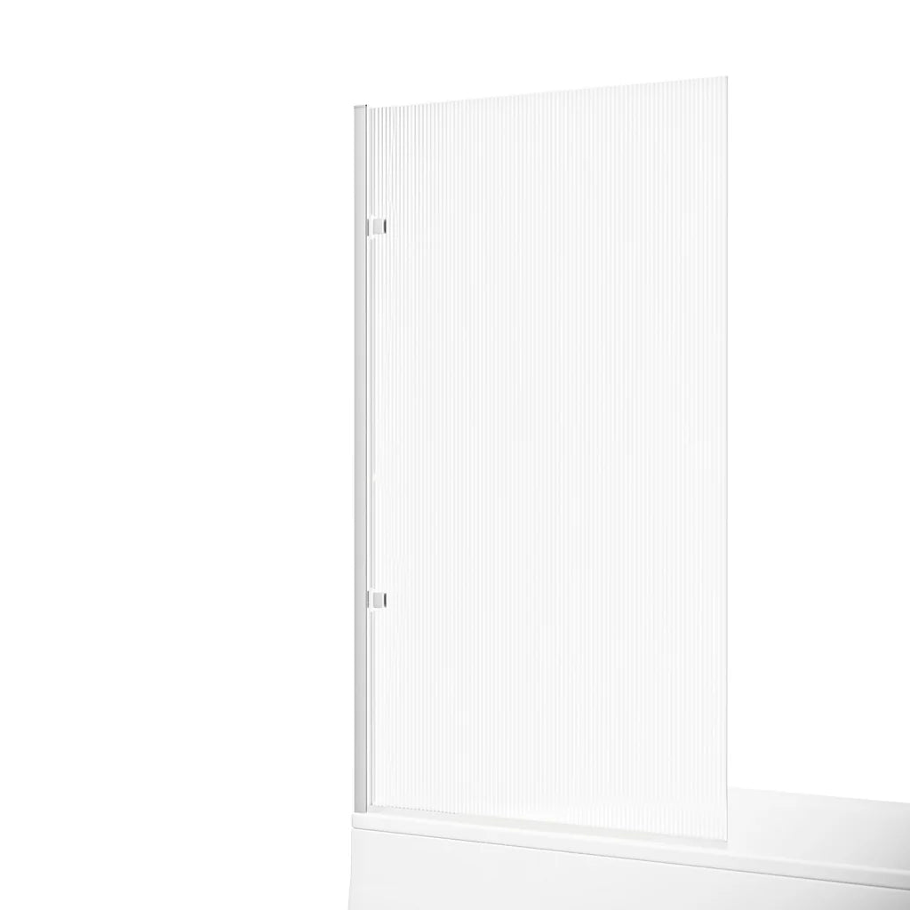 Chrome 800mm Fluted Bath Screen with Chrome and Parts