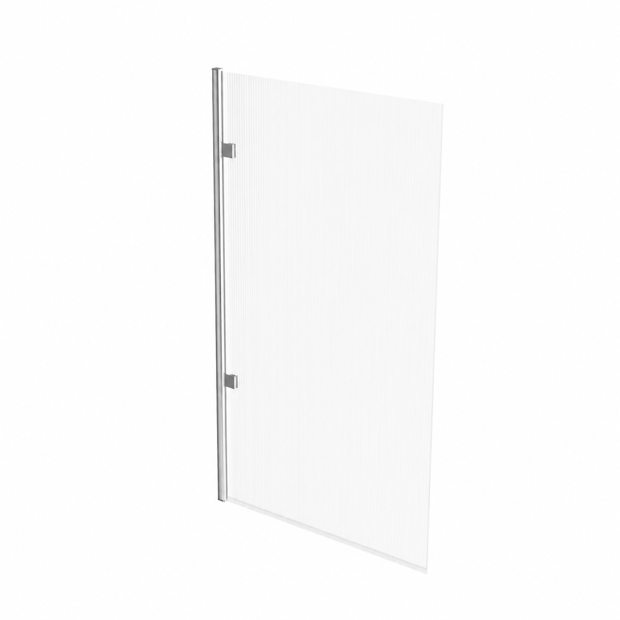 Chrome 800mm Fluted Bath Screen with Chrome and Parts