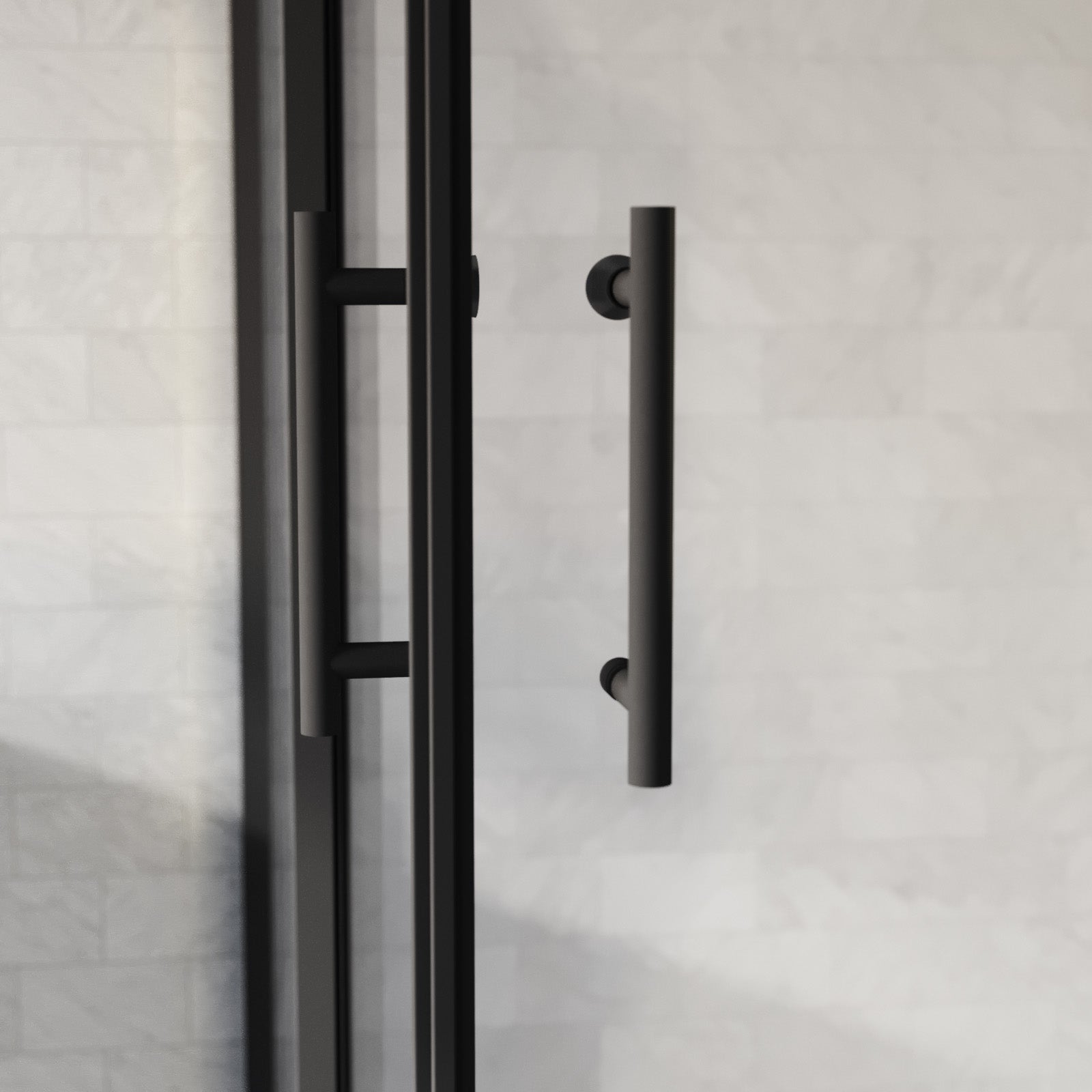 Manga 900 x 900mm Square Sliding Door Shower Enclosure Matte Black