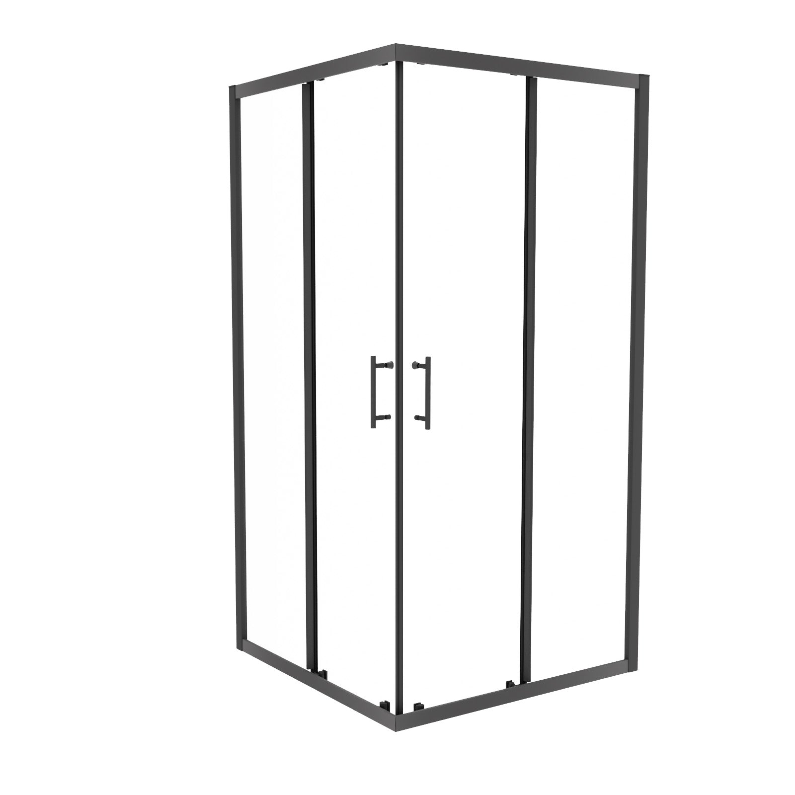 Manga 900 x 900mm Square Sliding Door Shower Enclosure Matte Black