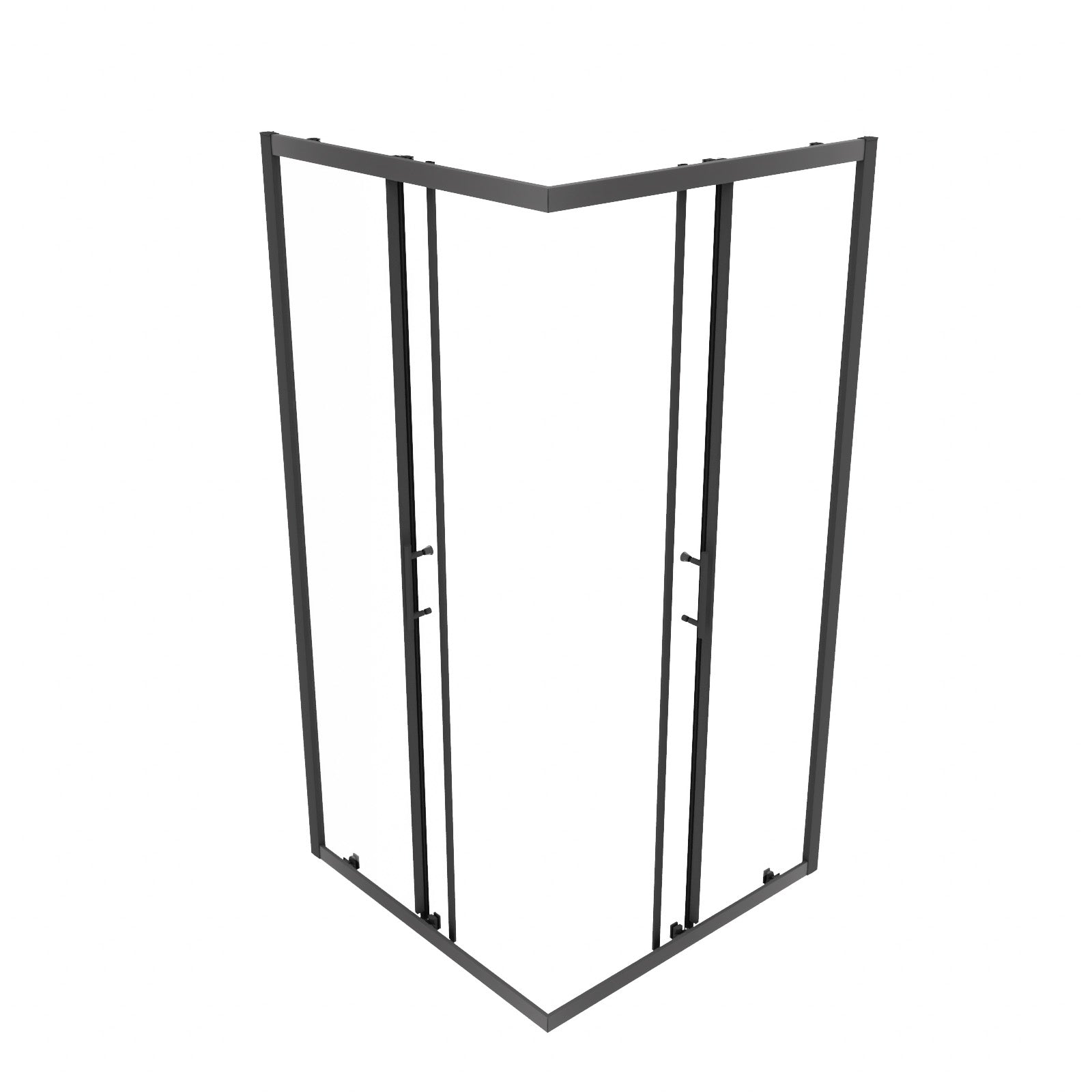 Manga 900 x 900mm Square Sliding Door Shower Enclosure Matte Black