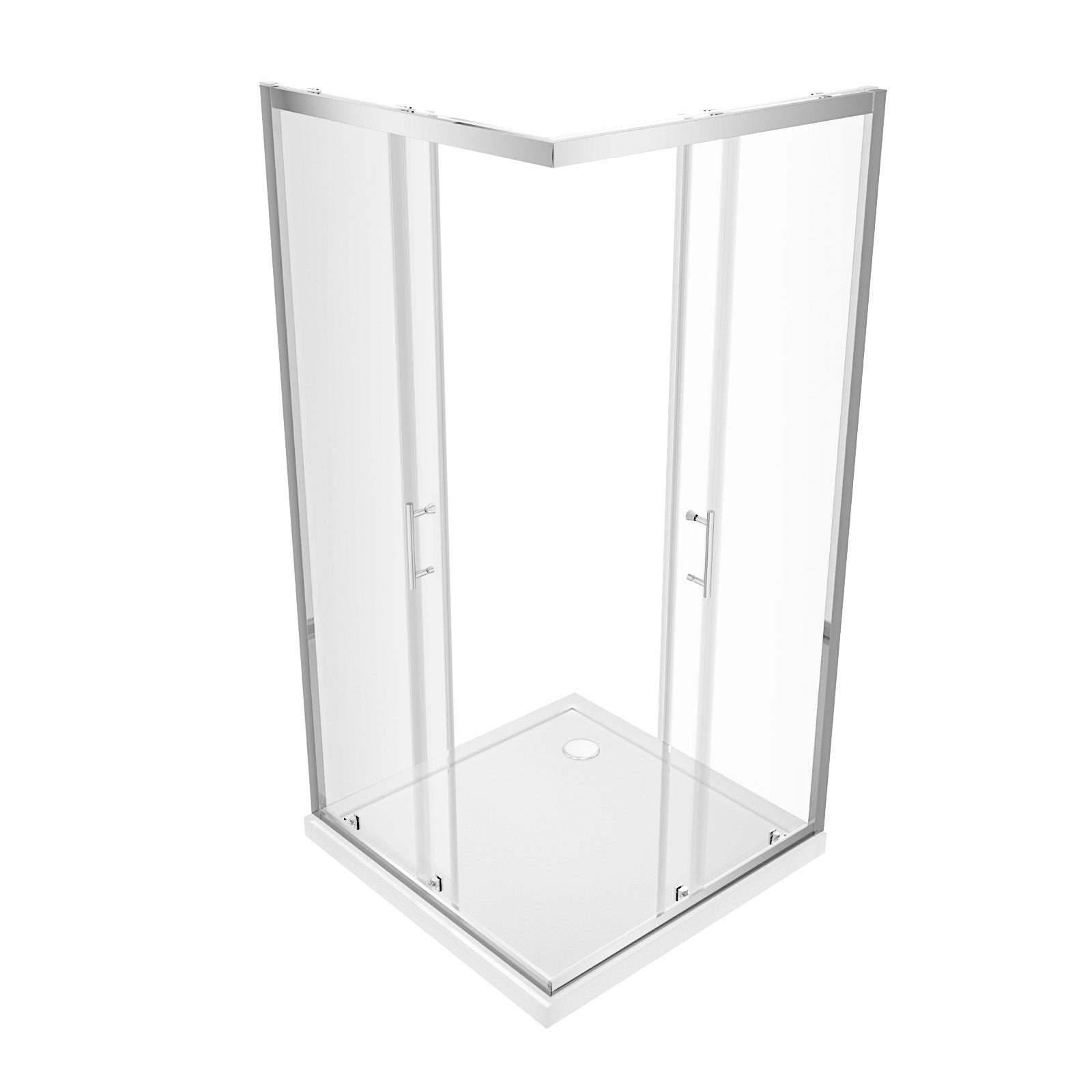 Manga 760 x 760mm Square Corner Entry Sliding Door Shower Enclosure Chrome
