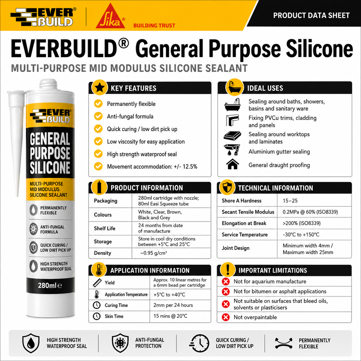 Everbuild General Purpose Silicone Sealant 280ml