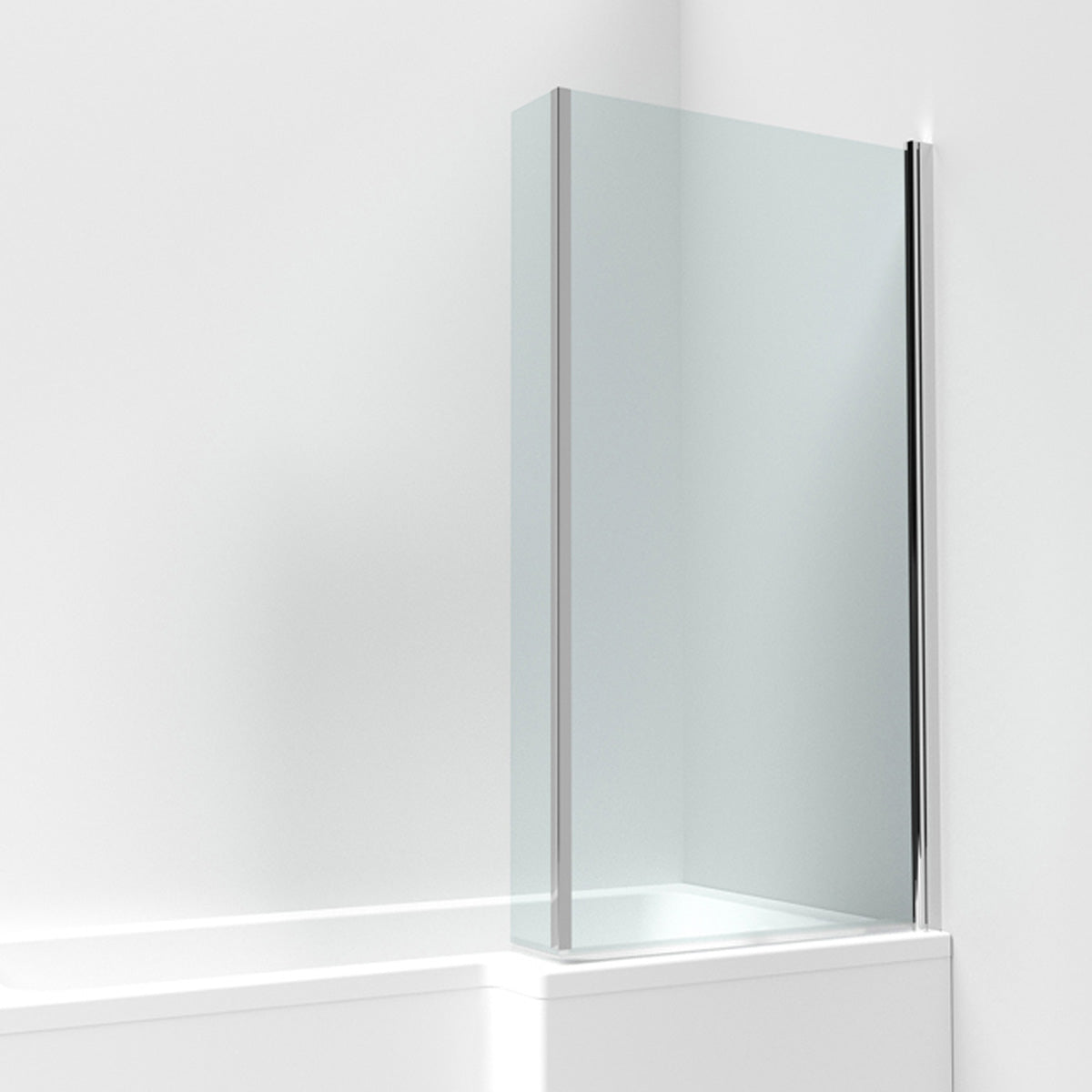 Chrome 795 mm L-Shaped Hinged Bath Screen