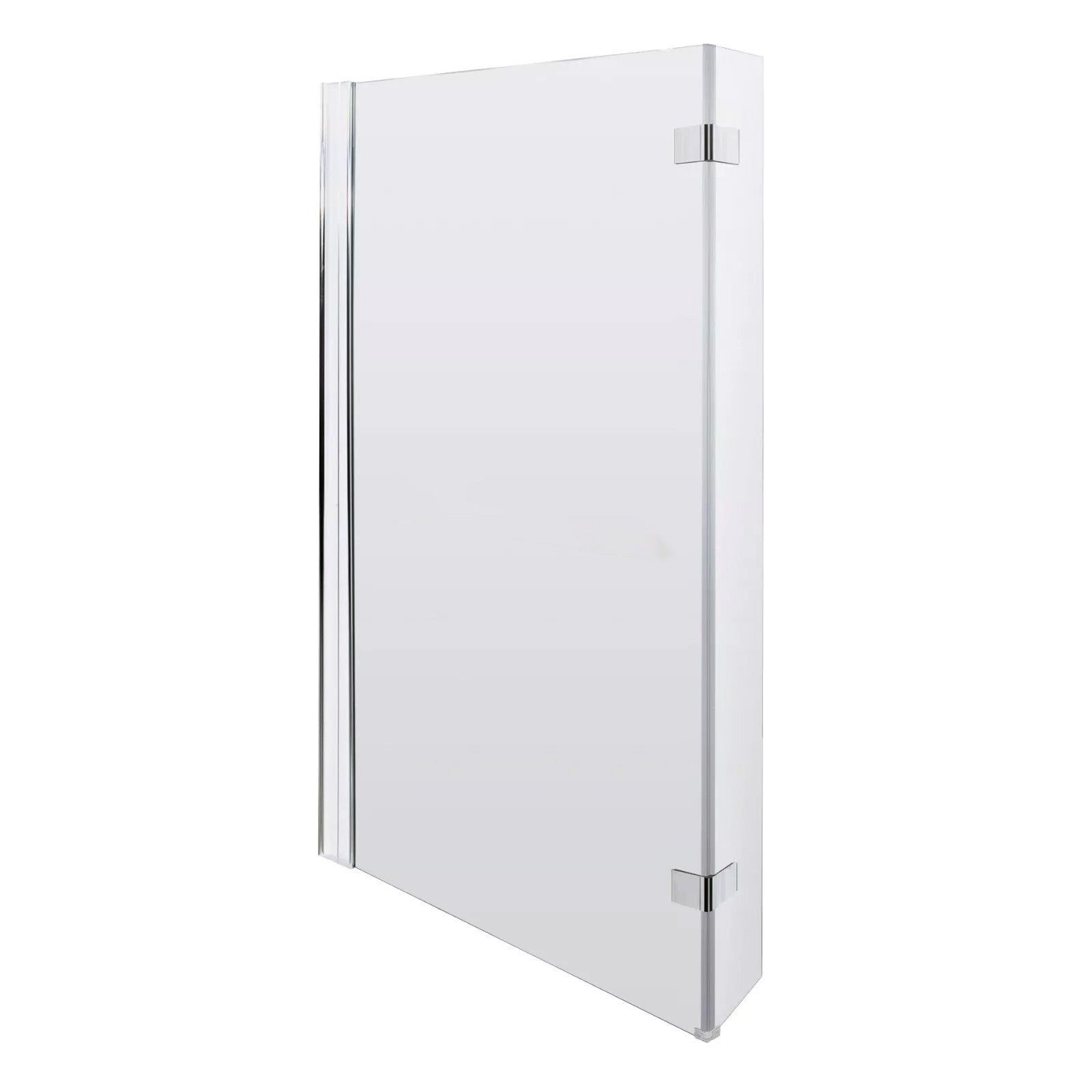 830mm Reversible 6mm Tempered Glass L-shape Bath Screen Chrome