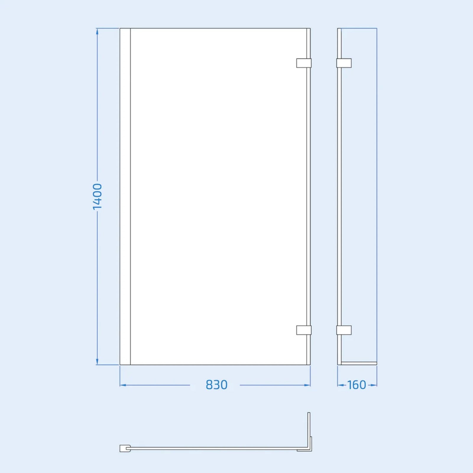 Left L Shaped Shower Bath With Front End Panel & Matte Black Screen