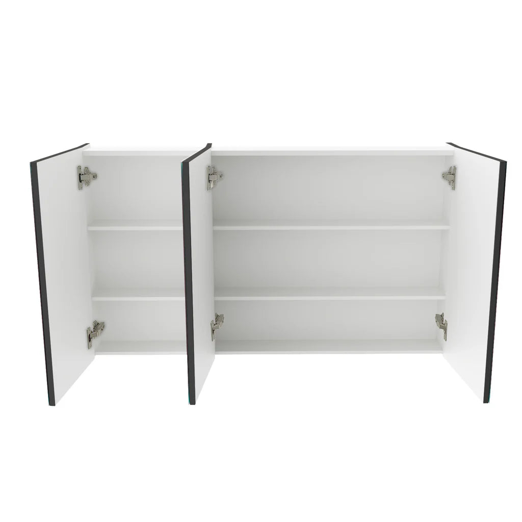 Dark Grey 1200mm Bathroom Mirror Cabinet With Shelf Storage