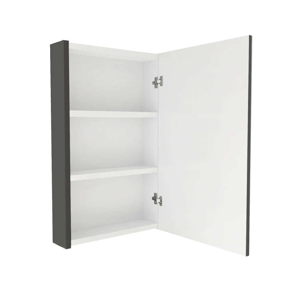 Dark Grey 400mm Bathroom Mirror Cabinet With Shelf Storage