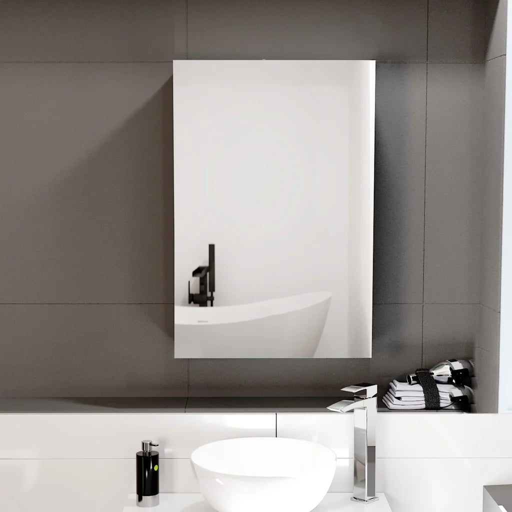 Matte Grey 400mm Bathroom Mirror Cabinet With Shelf Storage
