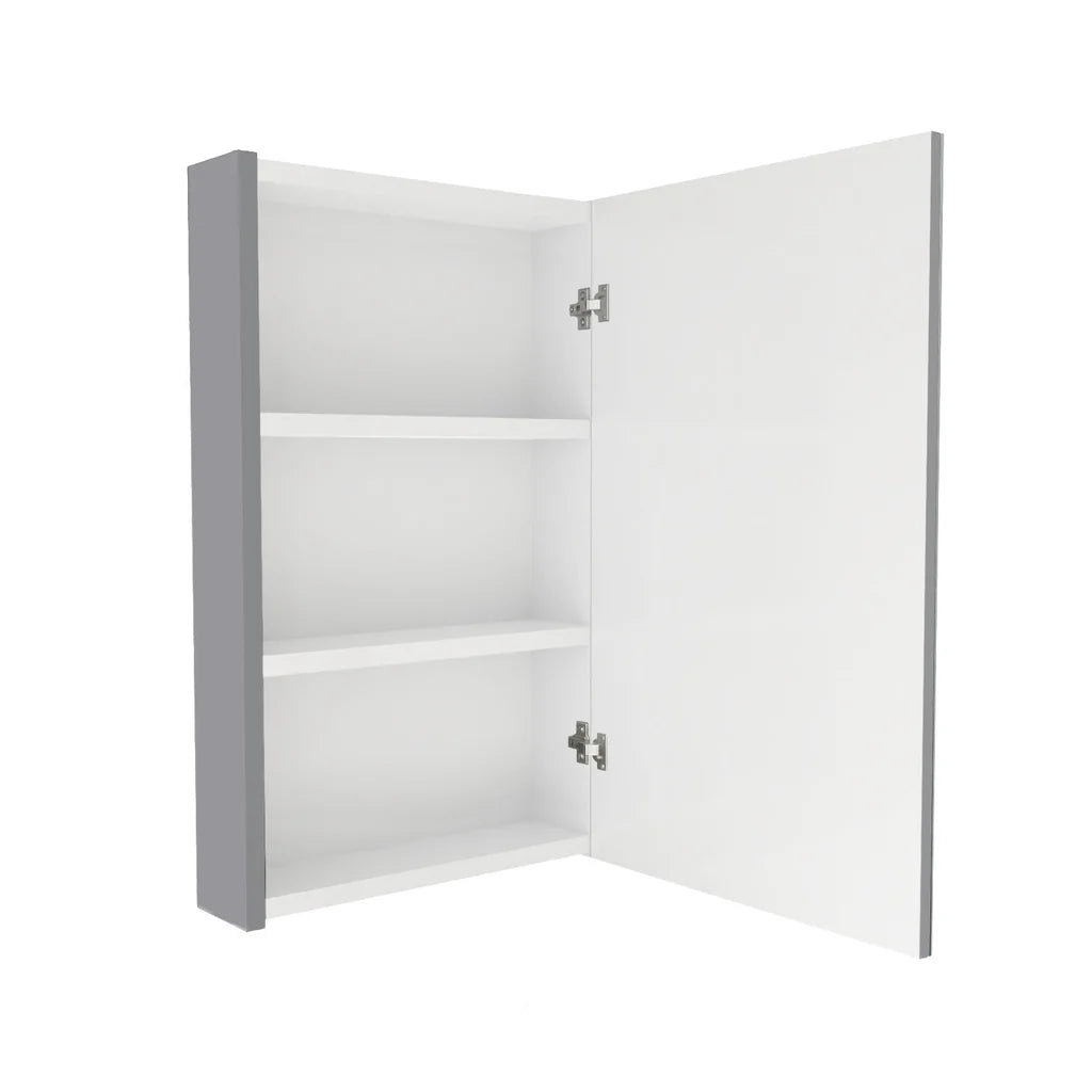 Matte Grey 400mm Bathroom Mirror Cabinet With Shelf Storage
