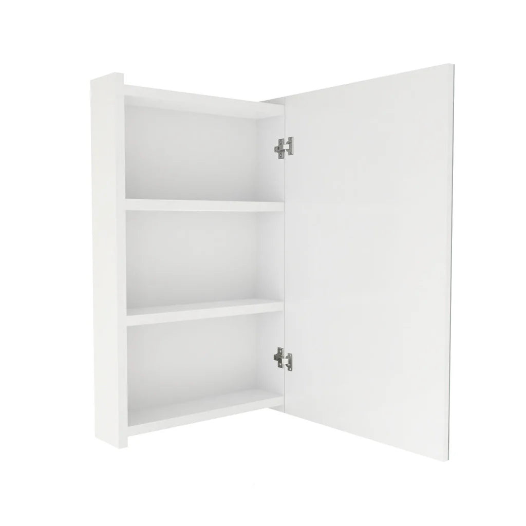 Gloss White 400mm Bathroom Mirror Cabinet With Shelf Storage