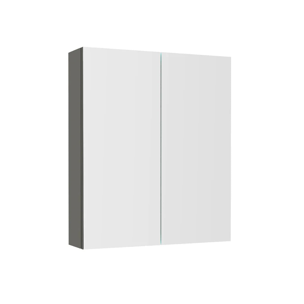 Dark Grey 600mm Bathroom Mirror Cabinet With Shelf Storage