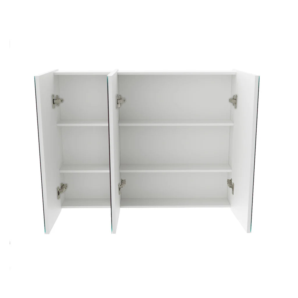 Gloss White 900mm Bathroom Mirror Cabinet With Shelf Storage