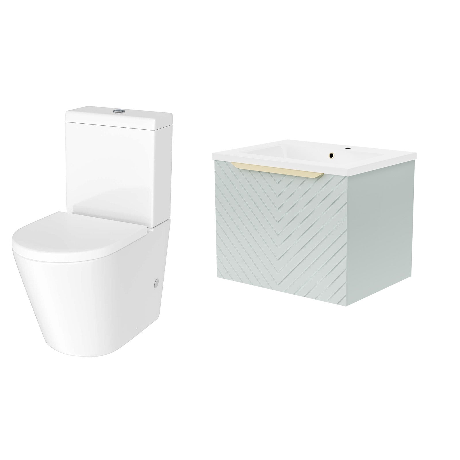 Roxy Green 600mm Basin Vanity & Close Coupled Toilet