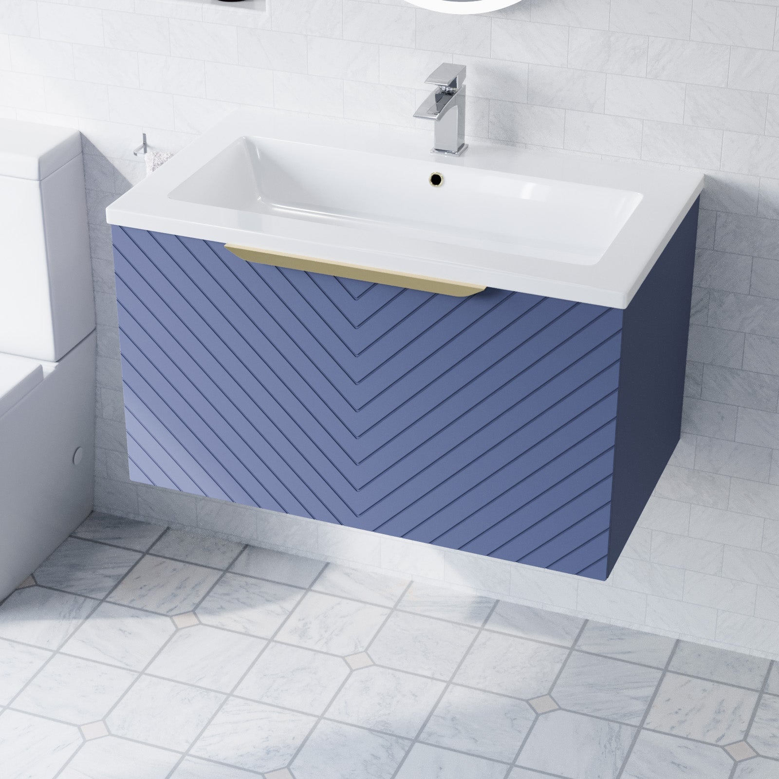 Roxy Blue 800mm Basin Vanity Unit & Close Coupled Toilet
