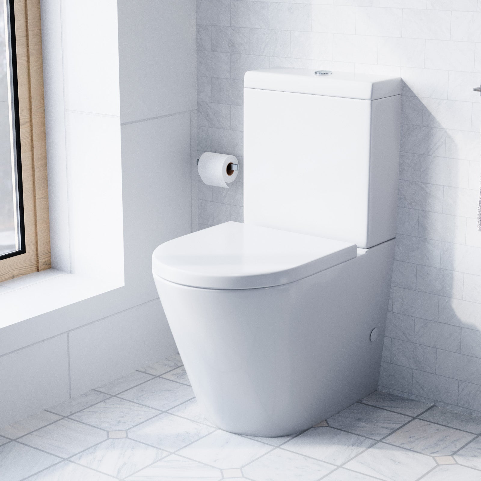 Roxy Green 800mm Basin Vanity With Black Frame & Close Coupled Toilet