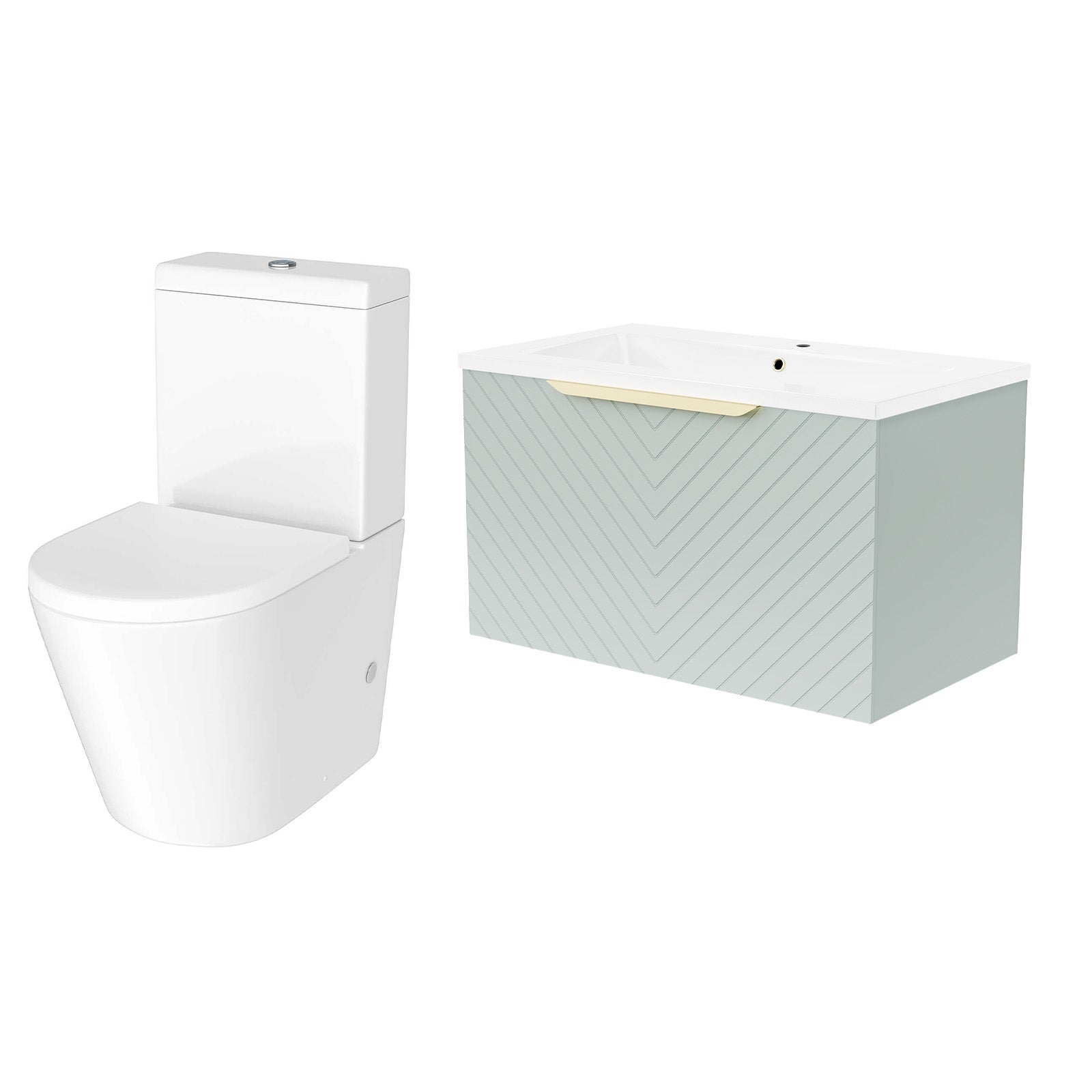 Roxy Green 800mm Basin Vanity & Close Coupled Toilet