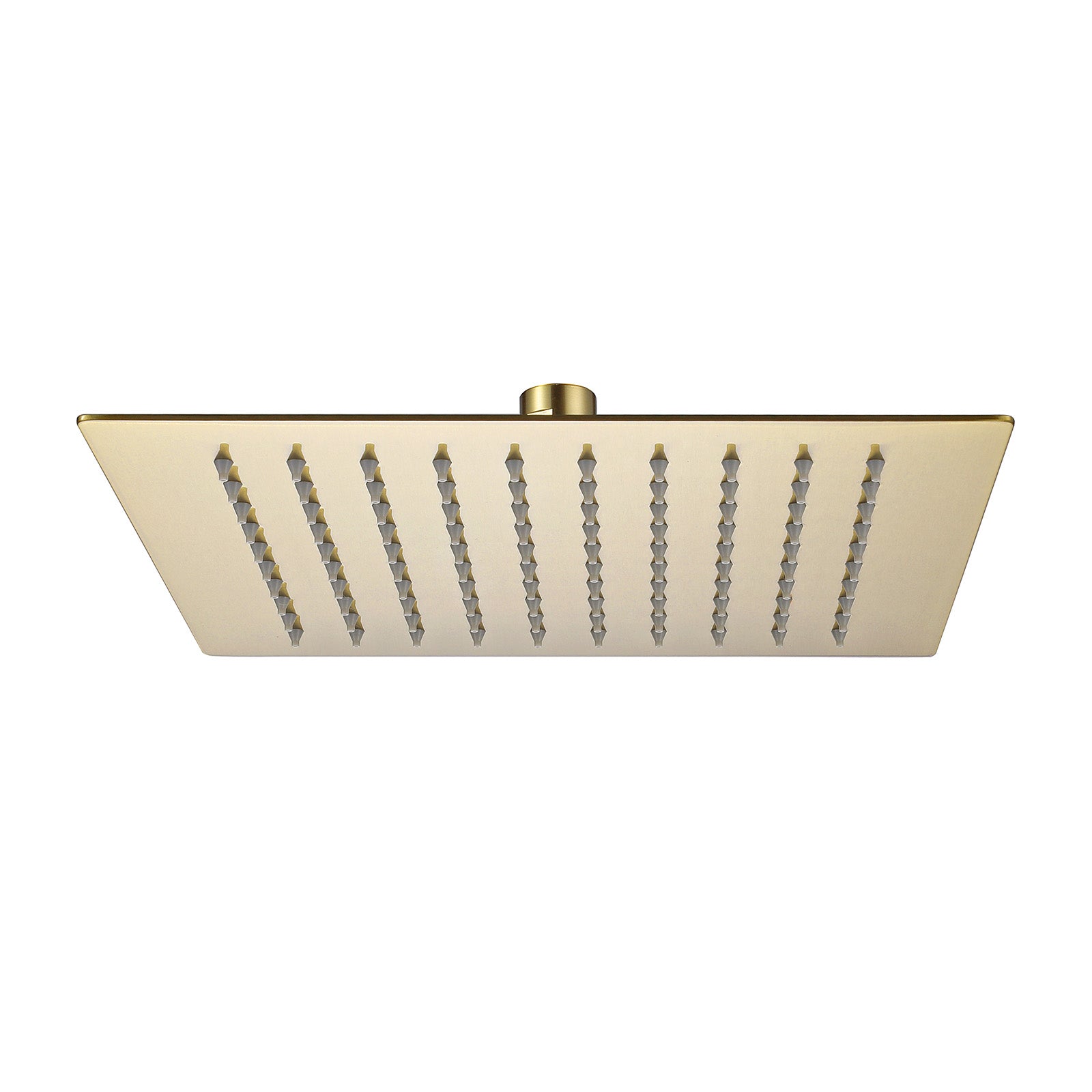 250mm Square Rainfall Brushed Brass Overhead Shower Slim Head