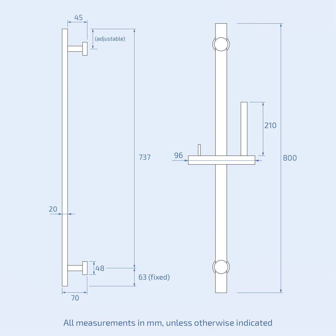 Brushed Brass Round Wall Mounted Slider Rail Shower Kit With Handset